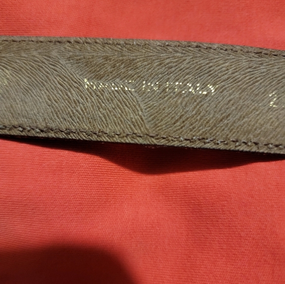 Gianfranco Ferre Red Leather Belt with Gold Accents - Picture 6 of 9